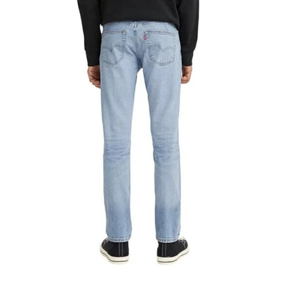 Levi’s 511 Slim Fit Light Wash Distressed Red Tab Mid-Rise Jeans Unisex 29W 32L - Picture 2 of 10